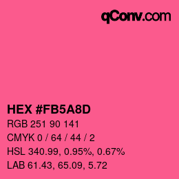 Color code: HEX #FB5A8D | qconv.com