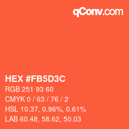 Color code: HEX #FB5D3C | qconv.com