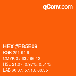 Color code: HEX #FB5E09 | qconv.com