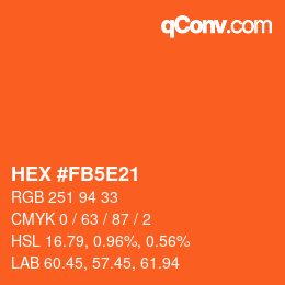 Color code: HEX #FB5E21 | qconv.com