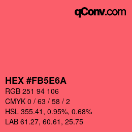 カラーコード: HEX #FB5E6A | qconv.com
