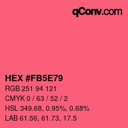 カラーコード: HEX #FB5E79 | qconv.com