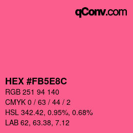 Color code: HEX #FB5E8C | qconv.com