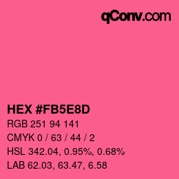 カラーコード: HEX #FB5E8D | qconv.com