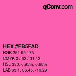 カラーコード: HEX #FB5FAD | qconv.com