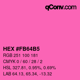 カラーコード: HEX #FB64B5 | qconv.com