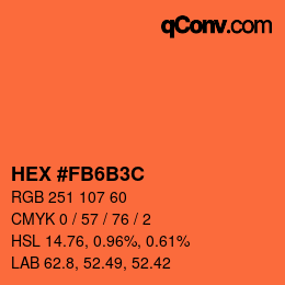 Color code: HEX #FB6B3C | qconv.com