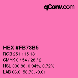 カラーコード: HEX #FB73B5 | qconv.com