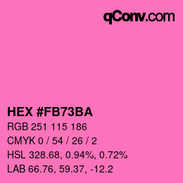 カラーコード: HEX #FB73BA | qconv.com