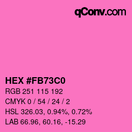 カラーコード: HEX #FB73C0 | qconv.com