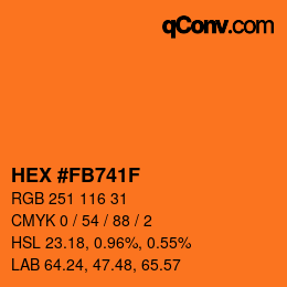 Color code: HEX #FB741F | qconv.com