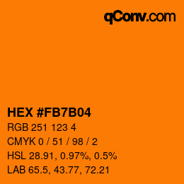 Color code: HEX #FB7B04 | qconv.com