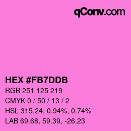 カラーコード: HEX #FB7DDB | qconv.com