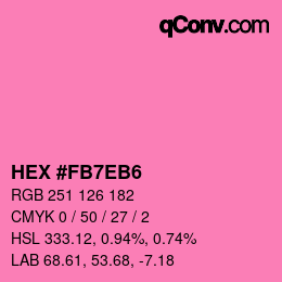 Farbcode: HEX #FB7EB6 | qconv.com