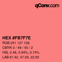 Color code: HEX #FB7F7E | qconv.com