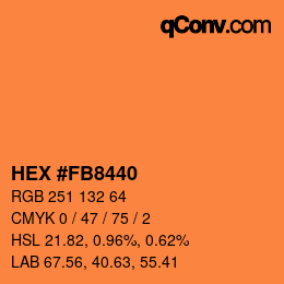 Color code: HEX #FB8440 | qconv.com