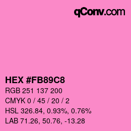 Farbcode: HEX #FB89C8 | qconv.com