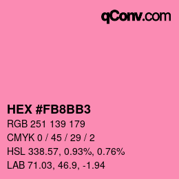 カラーコード: HEX #FB8BB3 | qconv.com