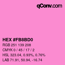 カラーコード: HEX #FB8BD0 | qconv.com