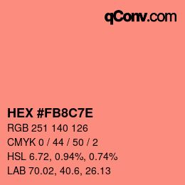 Código de color: HEX #FB8C7E | qconv.com