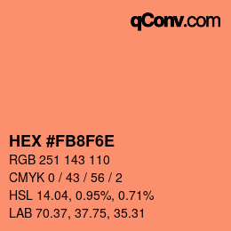 カラーコード: HEX #FB8F6E | qconv.com