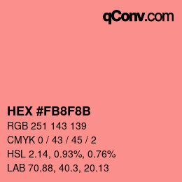 Color code: HEX #FB8F8B | qconv.com