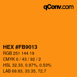 カラーコード: HEX #FB9013 | qconv.com