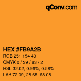 Color code: HEX #FB9A2B | qconv.com