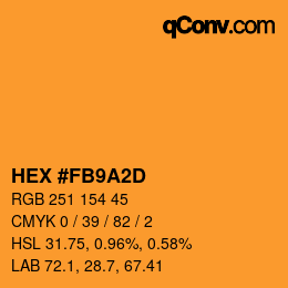 颜色代码: HEX #FB9A2D | qconv.com
