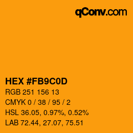 Color code: HEX #FB9C0D | qconv.com