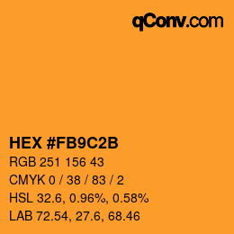 カラーコード: HEX #FB9C2B | qconv.com