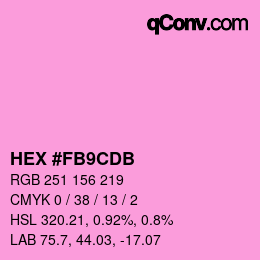 Color code: HEX #FB9CDB | qconv.com