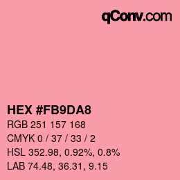 Farbcode: HEX #FB9DA8 | qconv.com