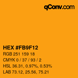 カラーコード: HEX #FB9F12 | qconv.com