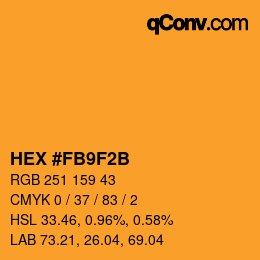 Color code: HEX #FB9F2B | qconv.com