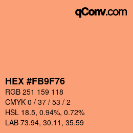 カラーコード: HEX #FB9F76 | qconv.com
