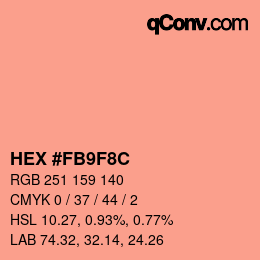 Color code: HEX #FB9F8C | qconv.com