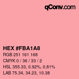 Color code: HEX #FBA1A8 | qconv.com