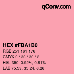カラーコード: HEX #FBA1B0 | qconv.com