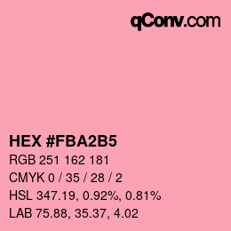 カラーコード: HEX #FBA2B5 | qconv.com