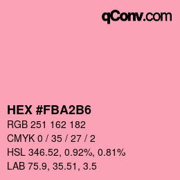 カラーコード: HEX #FBA2B6 | qconv.com
