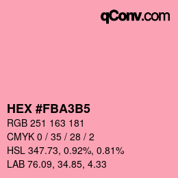 カラーコード: HEX #FBA3B5 | qconv.com