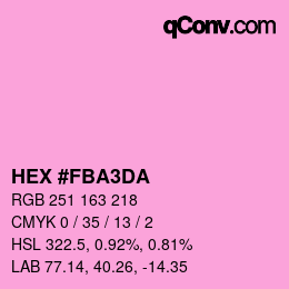 カラーコード: HEX #FBA3DA | qconv.com