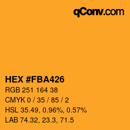 カラーコード: HEX #FBA426 | qconv.com