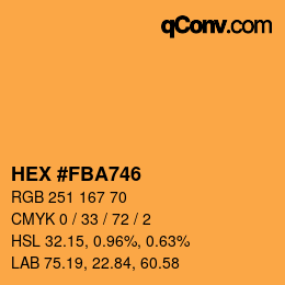 颜色代码: HEX #FBA746 | qconv.com