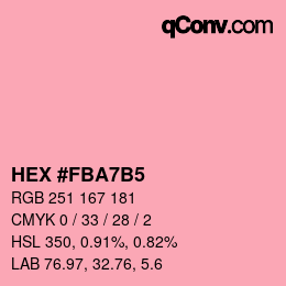 カラーコード: HEX #FBA7B5 | qconv.com