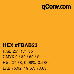 颜色代码: HEX #FBAB23 | qconv.com