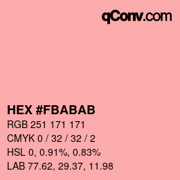Color code: HEX #FBABAB | qconv.com