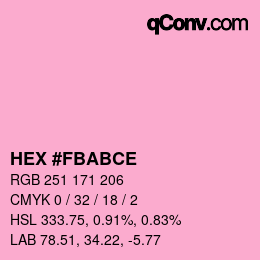 Color code: HEX #FBABCE | qconv.com