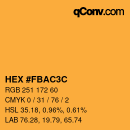 Farbcode: HEX #FBAC3C | qconv.com